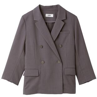 SNIDEL春夏款通勤时尚纯色翻领双排扣西装外套SWFJ231072