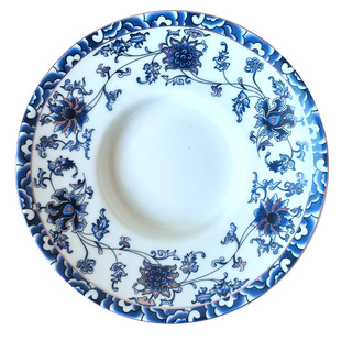 陶瓷盖碗的单个盖子或托碟 三才碗杯盖或托盘 青花杯子盖配件零件