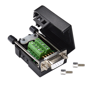 ALINKEY DB9九针免焊接头串口2排9针头实心镀金COM RS232公母插头