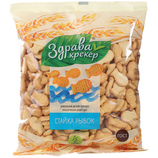 原装进口俄罗斯德姆卡小鱼饼干老式怀旧原味酥脆不甜健康代餐零食