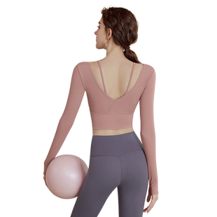 瑜伽服套装女2025新款高级感运动跑步长袖上衣专业训练普拉提健身