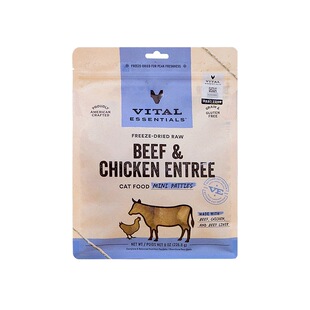 VE冻干生骨肉 Vital Essentials 鸡鸭兔猪牛肉饼增肥无谷全价猫粮