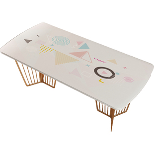 几何系列 软质玻璃防水防烫免洗家用餐厅桌布长方形塑料台布厚