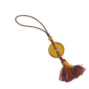 琼睿新款黄铜山鬼花钱手机链平安扫帚流苏手机挂绳本命年好运吊坠挂饰包包相机u盘挂件马年转运复古金色饰品