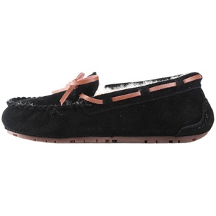 真皮一脚蹬2025冬新款豆豆鞋女加绒加厚防滑棉瓢鞋孕妇妈妈平底鞋