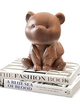 可爱木雕小熊摆件情绪稳定