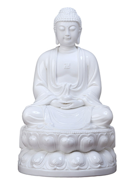 戴玉堂三宝如来陶瓷供奉阿弥陀佛