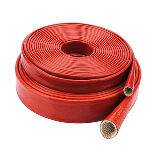 防火阻燃套管硅橡胶绝缘管耐高温玻纤隔热纤维防烫防火隔热套管