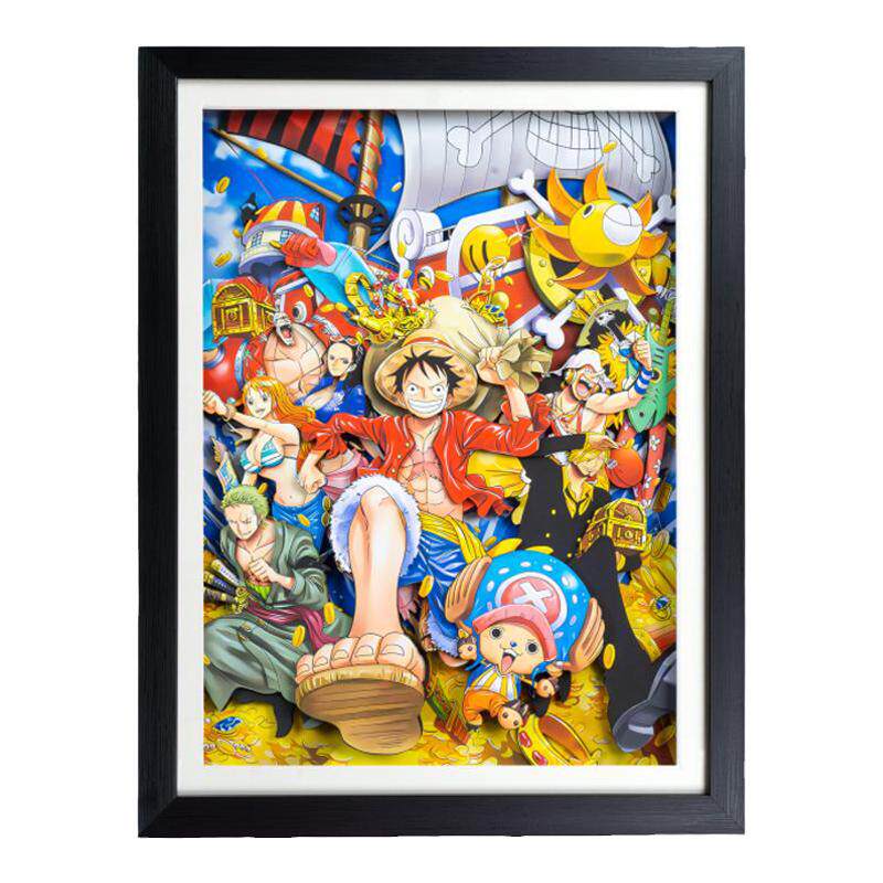 海贼王黄金城路飞3D画立体画挂画