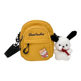 帆布小包包女新款2026潮日系仙女手机包小清新百搭学生休闲斜挎包