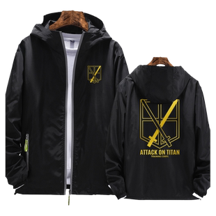进击的巨人外套薄款男女学生调查兵团宪兵团自由之翼连帽夹克衣服