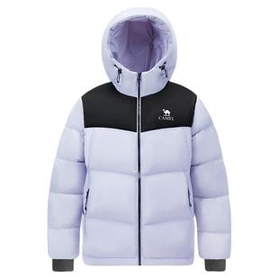 骆驼女装羽绒服冬季2025新款加绒加厚连帽保暖短款面包服外套男女