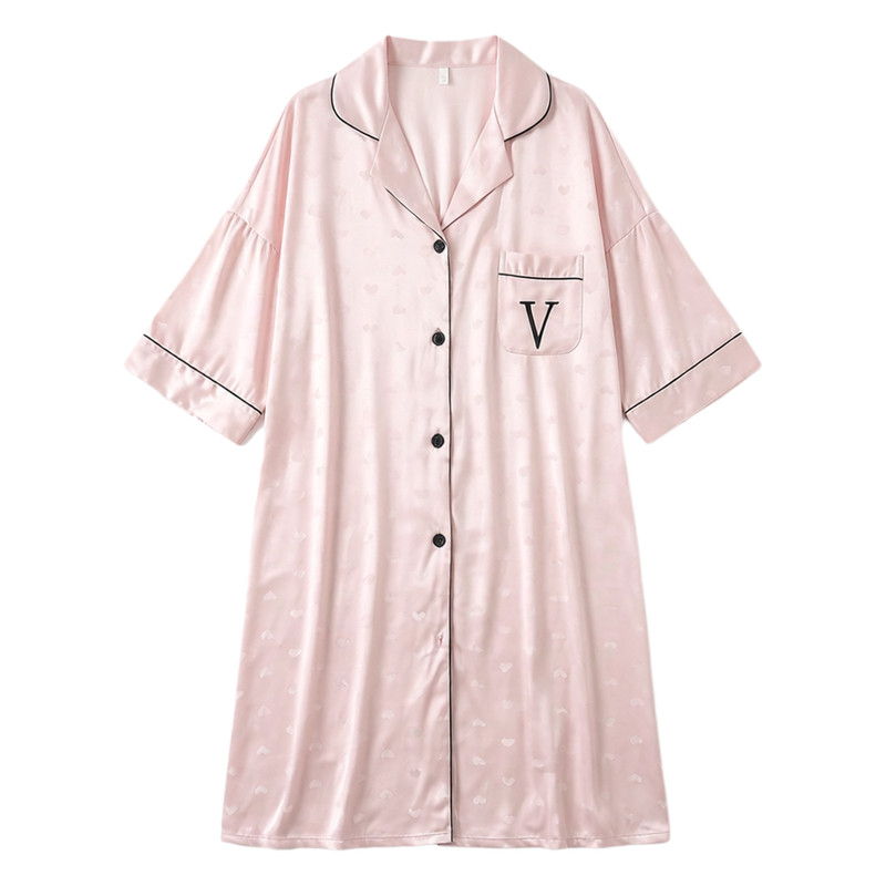 维多利亚衬衫V字爱心睡裙家居服