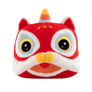 2026新年舞狮毛绒玩具公仔红色糖葫芦醒狮玩偶烟花吉祥物中国礼品