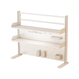 桌面洞洞板置物架全铁艺框架层板可调节高度免打孔儿童立式收纳架