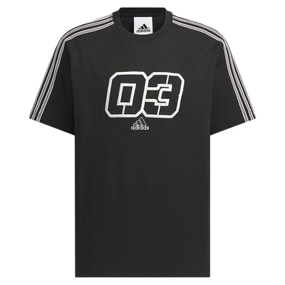 adidas元气的宽松棉质T恤