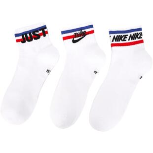 【自营】Nike耐克男袜女袜新款三双装时尚袜休闲中筒袜DX5080-100