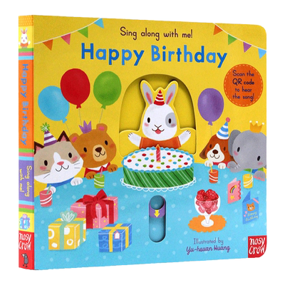 进口英文原版绘本 sing along with me We Happy Birthday 生日快乐 童谣纸板机关操作书 低幼儿英语启蒙趣味玩具书