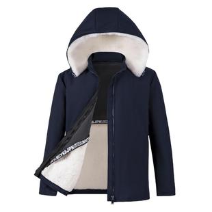 羊皮毛一体棉袄男纯羊毛内胆羊皮袄加厚防水羊毛外套防寒皮上衣