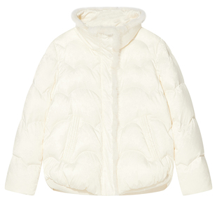 Goodland美地冬季水貂毛鸭绒新中式提花羽绒服短款LC34508100