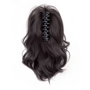 马尾假发女仿真发气质人鱼卷高颅顶假发抓夹辣妹蓬松喷泉假发辫子