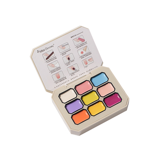 马卡龙九色固态胶盘指甲油胶2026新款九宫格套装多巴胺彩色拍拍胶