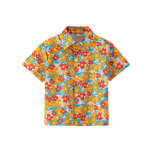 儿童港风花衬衫小学生运动会啦啦队开幕式8090年代复古表演出服装