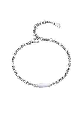 纹砖S925银可刻字情侣手链