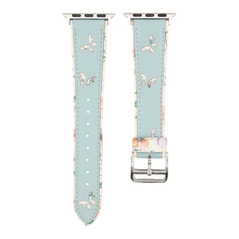 蝴蝶皮革小众适用iwatch表带