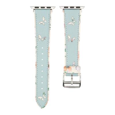 蝴蝶皮革小众适用iwatch表带