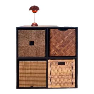 实木儿童客厅置物书架落地家用黑白自由组合八格子收纳柜卡莱克