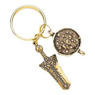 纯黄铜聚宝盆聚财挂件男女招财进宝转运个性汽车钥匙扣挂件小摆件