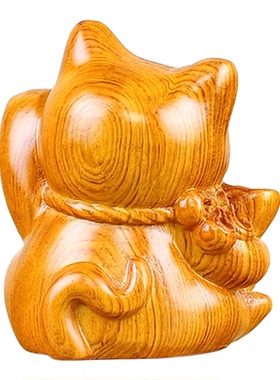 花梨木雕摆件招财猫实木质雕刻