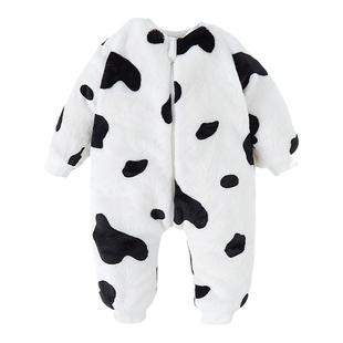 儿童连体睡衣秋冬季加厚法兰绒女宝宝家居服珊瑚绒婴儿睡袋防踢被