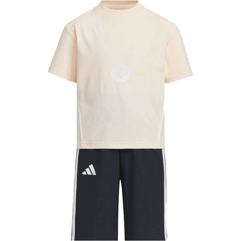 adidas阿迪达斯小童LK SS TEE SET运动休闲短袖套装KC1539