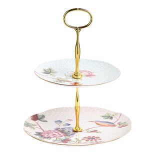 WEDGWOOD威基伍德杜鹃多层点心盘骨瓷蛋糕架欧式下午茶糕点盘子