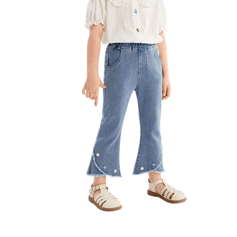 【软牛仔】女童微喇九分裤薄款夏季儿童小女孩休闲裤宝宝新款裤子