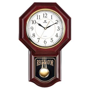 霸王中式复古八卦挂钟音乐整点报时钟表家用欧式摆钟客厅石英钟表