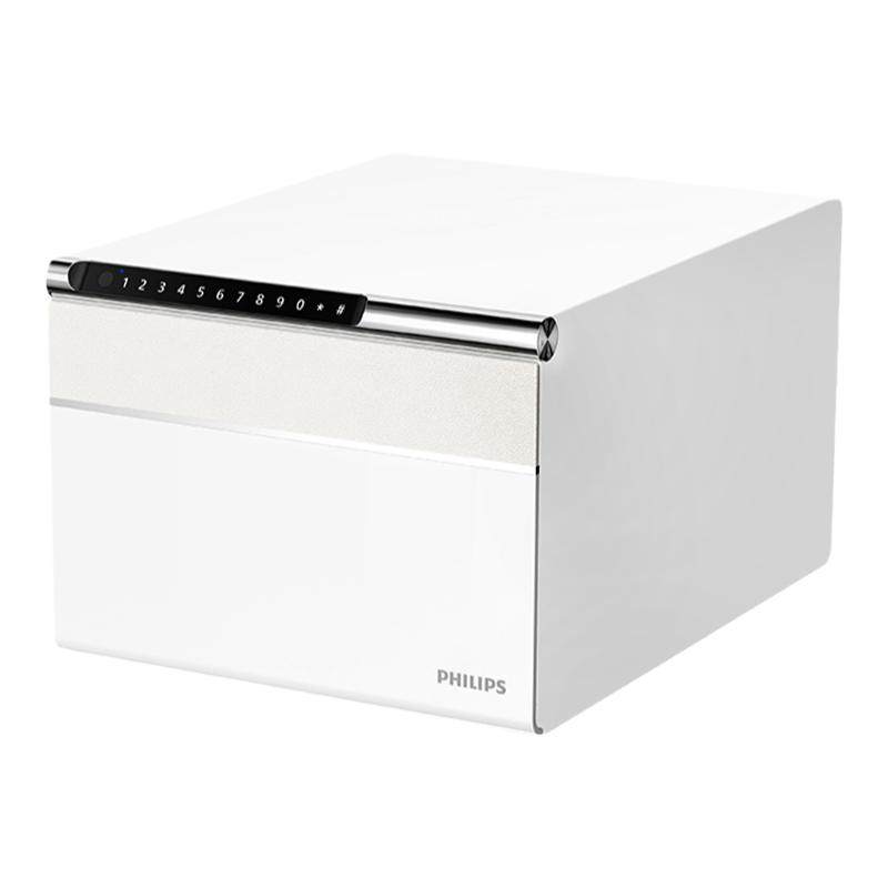 PHILIPS飞利浦102保管箱家用小型保险箱抽屉式珠宝首饰存钱碳合金钢板防盗指纹密码卧室可入衣柜半导体指纹