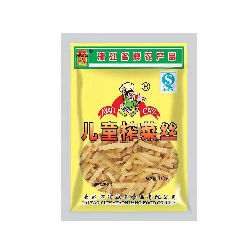 阿姚皇郎童榨菜丝清淡榨菜咸菜下饭菜早餐配粥即食小菜酱菜108g