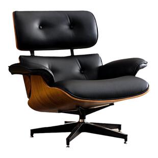 设计师eames单人沙发椅伊姆斯躺椅个性简约懒人真皮艺术休闲椅子