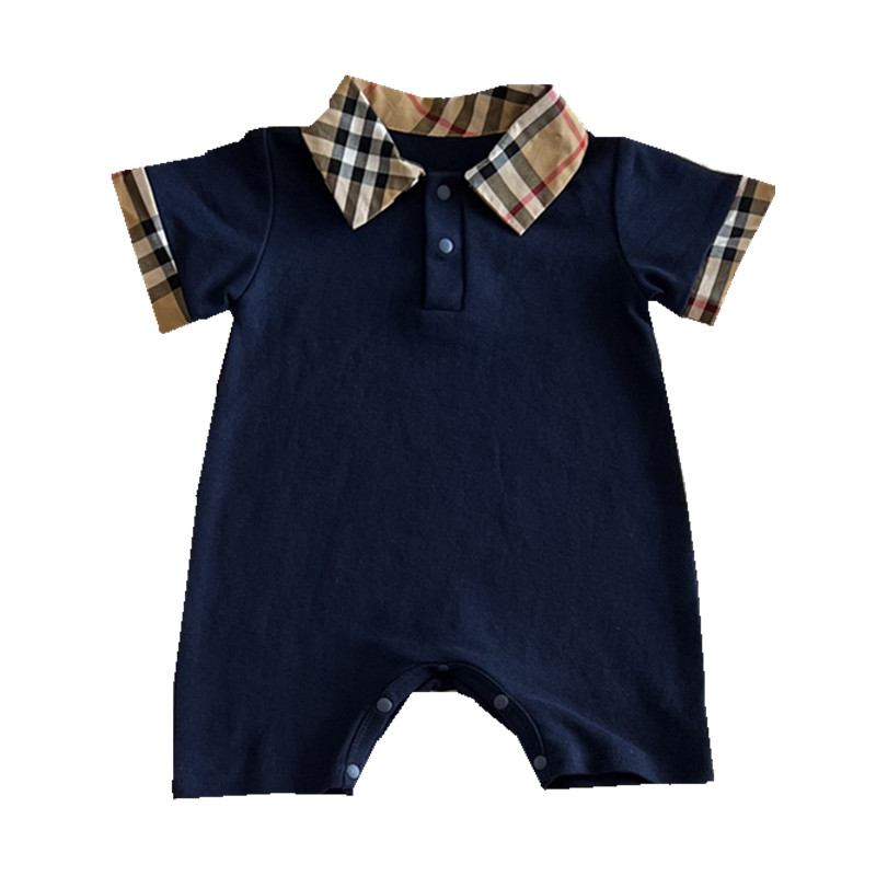 2026夏季新款短袖连体衣男女宝宝帅气POLO翻领爬服哈衣外出服1岁