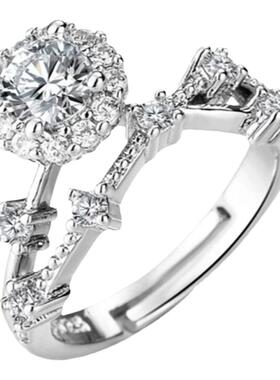 D色莫桑石灿若星辰求婚戒指