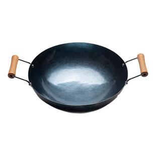 舌尖上的中国章丘铁锅官方旗舰店双耳圆底炒锅家用手工老式圆融