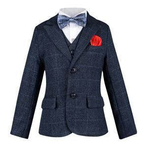 男童高端西服套装出租儿童西装租赁男孩英伦风花童礼服马甲2024款