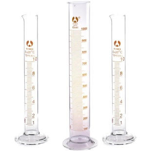 试验室刻度玻璃量筒透明杯100ml250ml500ml密度计用量杯1000毫升