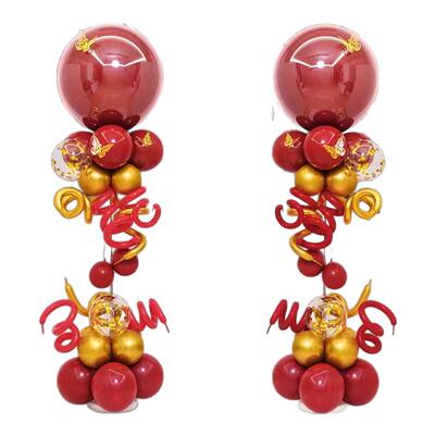 开业气氛布置美容院立柱装饰