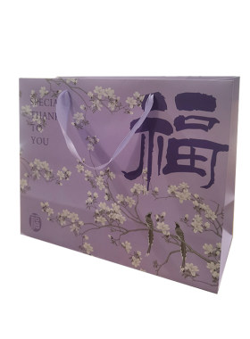 复古风紫色节日礼品袋