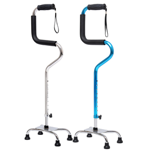 德国老人手杖四脚四爪腿拄拐棍防滑拐杖轻便伸缩柺扙捌杖拐柜男女