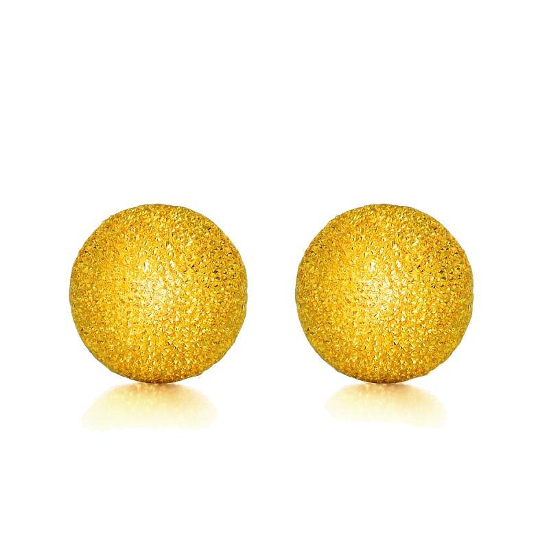 周生生满天星黄金耳钉闪沙小金珠足金耳饰金饰68703E